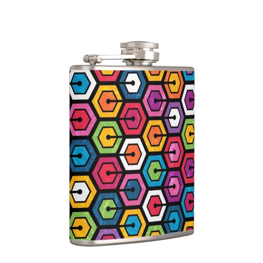 Flasques Motif géométrique coloré avec des hexagones (Droite)