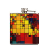 Flasques Motif géométrique d'arc-en-ciel vibrant abstrait (Dos)