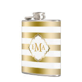 Flasques Motif géométrique des bandes d'or monogrammes (Gauche)