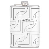 Flasques Motif géométrique noir et blanc personnalisé (Devant)