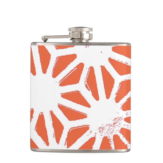 Flasques Motif géométrique orange et blanc (Devant)