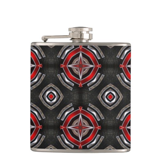 Flasques Motif géométrique rouge et noir cool (Devant)