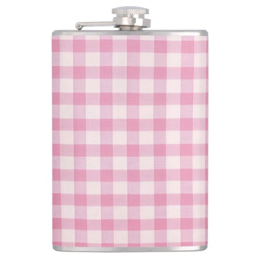 Flasques Motif Gingham Rose Bébé (Devant)