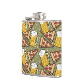 Flasques Motif graphique de bière et de pizza (Gauche)