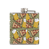 Flasques Motif graphique de bière et de pizza (Dos)