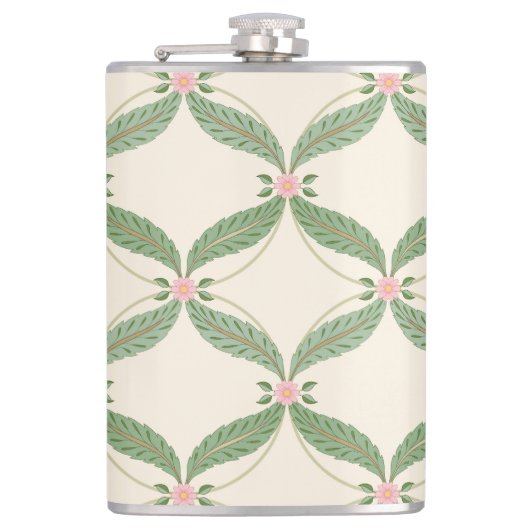 Flasques Motif Grille Fleurs Feuilles simples (Devant)