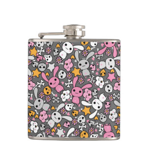 Flasques motif gris de kawaii