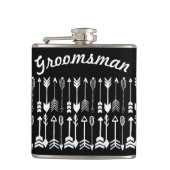 Flasques Motif Groomsman noir avec flèche blanche (Devant)
