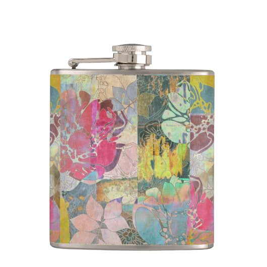 Flasques Motif grunge floral d'art (Devant)