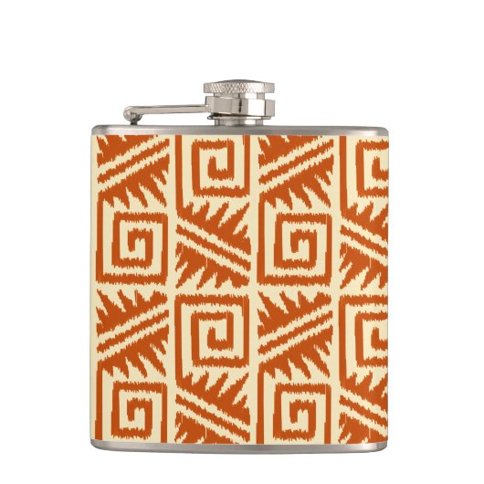 Flasques Motif Ikat Aztec - Mandarin et orange clair (Devant)