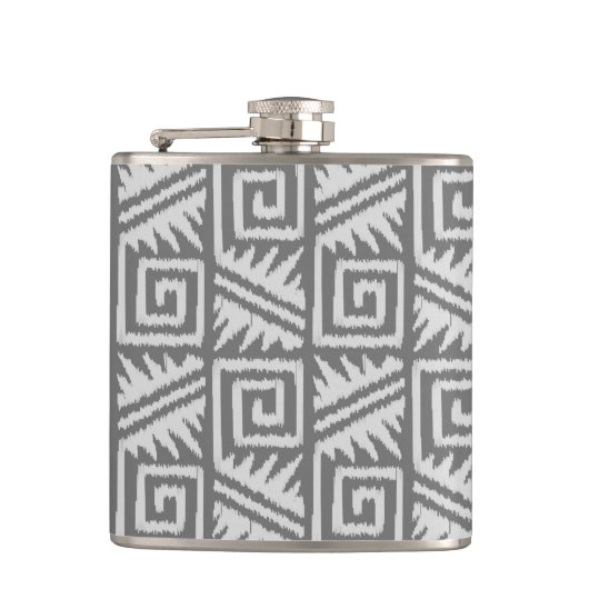 Flasques Motif Ikat Aztec - Nuances de gris / gris (Devant)