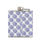 Flasques Motif indigo bleu foncé rayé sur blanc (Dos)