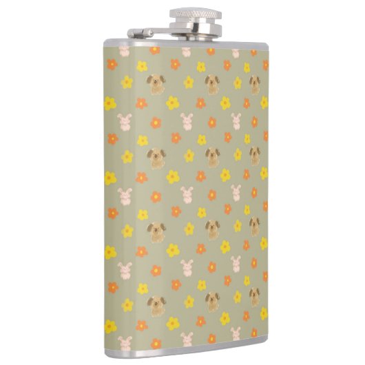 Flasques Motif lapin et chiot (Droite)