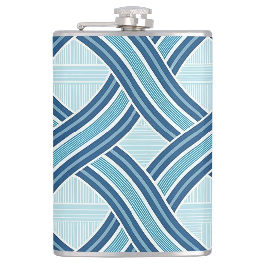 Flasques Motif Lignes Bleues (Devant)