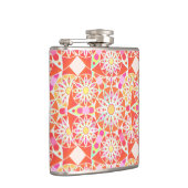 Flasques Motif mandala, rouge corail, rose, or (Droite)