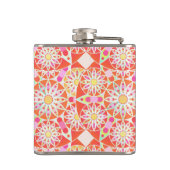 Flasques Motif mandala, rouge corail, rose, or (Dos)