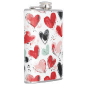 Flasques motif mignon avec coeur peint aquarelle (Droite)