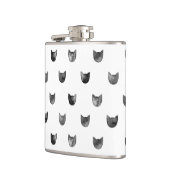 Flasques Motif mignon chic noir et blanc de chat (Gauche)