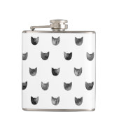Flasques Motif mignon chic noir et blanc de chat (Devant)