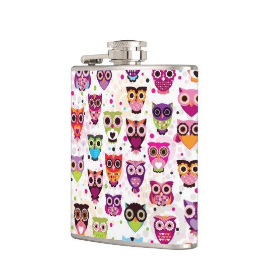 Flasques Motif mignon d'arrière - plan de hibou pour des (Gauche)