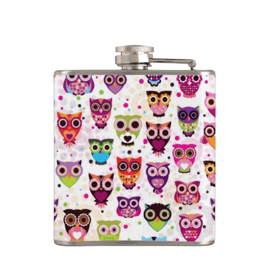 Flasques Motif mignon d'arrière - plan de hibou pour des (Dos)