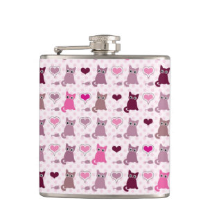 Flasques Motif mignon de filles de chaton
