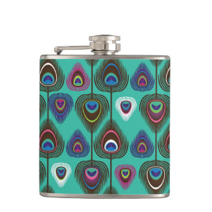 Flasques motif mignon de plume de paon
