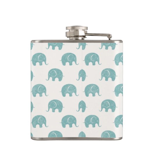 Flasques Motif mignon turquoise d'éléphant (Dos)