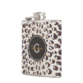 Flasques Motif moderne chic brun cheetah imprimé monogramme (Gauche)