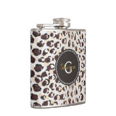 Flasques Motif moderne chic brun cheetah imprimé monogramme (Droite)