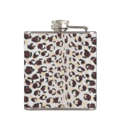 Flasques Motif moderne chic brun cheetah imprimé monogramme (Dos)