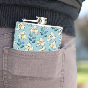 Flasques Motif moderne de feuille florale de la moitié du