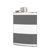 Flasques Motif moderne de rayures de blanc gris de charbon (Gauche)