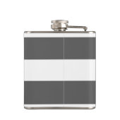 Flasques Motif moderne de rayures de blanc gris de charbon (Dos)