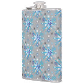 Flasques Motif moderne gris et bleu Holiday Snowflakes (Gauche)