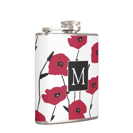Flasques Motif moderne Monogram Poppies (Droite)