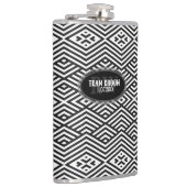 Flasques Motif moderne noir blanc Chevron Groomsmen Cadeau (Droite)