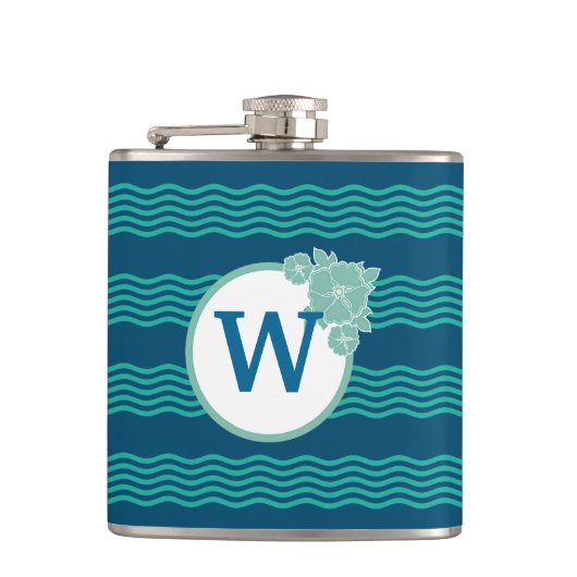 Flasques Motif moderne Wave Monogramme (Devant)