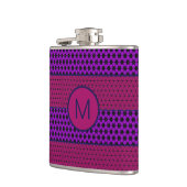 Flasques Motif monogramme rayé violet et magenta (Gauche)