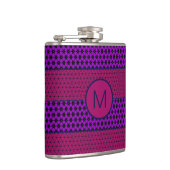 Flasques Motif monogramme rayé violet et magenta (Droite)