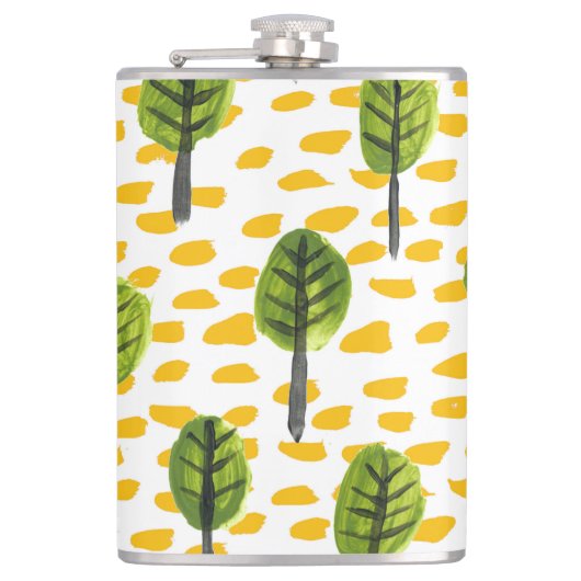 Flasques Motif Naïve Green Black Tree (Devant)