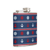 Flasques Motif nautique blanc et bleu rouge (Droite)