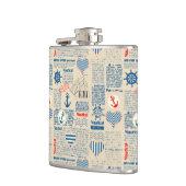Flasques Motif nautique de journal (Gauche)