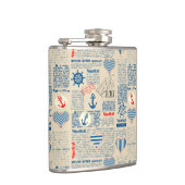 Flasques Motif nautique de journal (Droite)