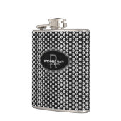 Flasques Motif noir blanc Hexagon Groomsmen Cadeau (Gauche)