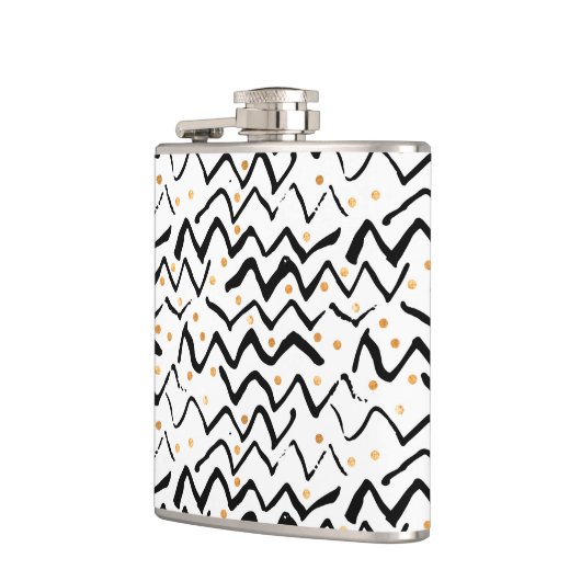 Flasques Motif noir de courses et de points de brosse (Gauche)