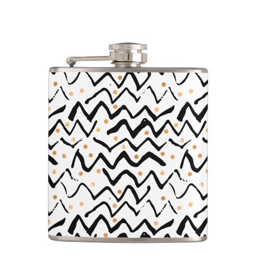 Flasques Motif noir de courses et de points de brosse (Devant)