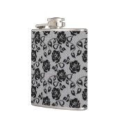 Flasques Motif noir de dentelle sur l'arrière - plan blanc (Gauche)