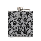 Flasques Motif noir de dentelle sur l'arrière - plan blanc (Dos)