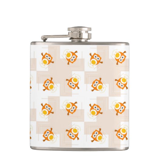 Flasques Motif orange d'illustration de hibou (Devant)